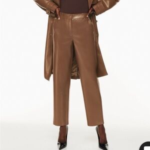 Babaton Cognac Faux Leather Pant
